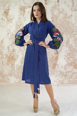 Вишите жіноче синє плаття Квіткова гілка (PL-029-094-L), 44