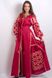 Плаття до підлоги "Грація" із льону винного кольору з вишуканою національною вишивкою для жінок (PL-031-152-L-vn), 42