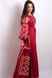 Плаття до підлоги "Грація" із льону винного кольору з вишуканою національною вишивкою для жінок (PL-031-152-L-vn), 42