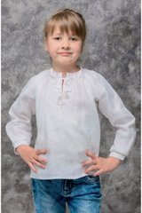 Красивая белая вышиванка для девочек (FM-0005), 110, лен
