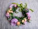 Ніжний вінок ручної роботи з фіолетовими квітами для дівчат та жінок (OS-0347)