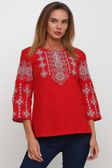 Сорочка красная с белой вышивкой женская (М-233-8), 44