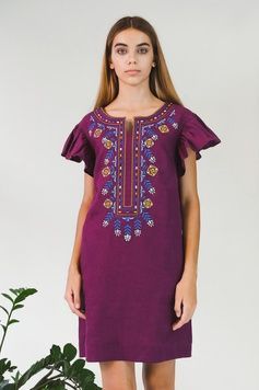 Жіноча вишита сукня Plum UKR-4186, L, льон