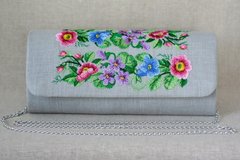 Льняной элегантный клатч с цветочным узором "Звуки лета" для женщин (KL-011-056-sr)