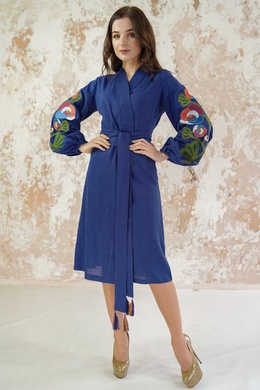 Вишите жіноче синє плаття Квіткова гілка (PL-029-094-L), 44