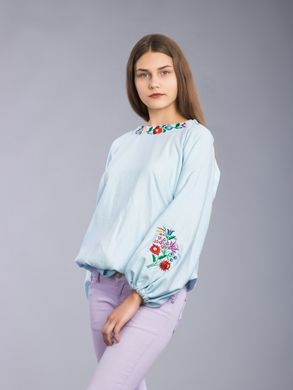 Невероятно красивая женская вышитая блузка (gbv-38-01), 40, домотканое полотно, лен