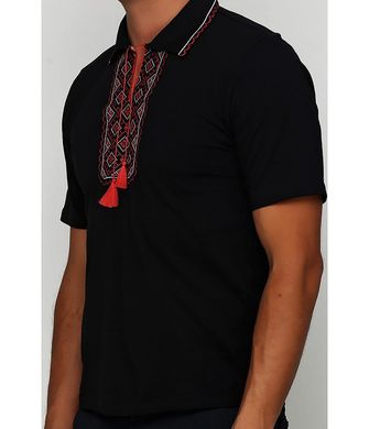 Мужская вышитая футболка крестиком «Поло» (М-612), S