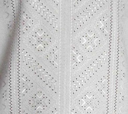Вишита теніска чоловіча - ручна вишивка білим по білому (GNM-00012), 42, бавовна