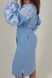 Неймовірно красива жіноча сукня ніжно-голубого кольору з узорами (gnm-02354)