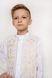 Дитяча вишиванка для хлопчика біла UKR-0137, 152, льон