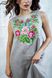 Лляна сіра сукня з вишивкою "Звуки літа" для жінок - великі розміри (PL-005-056-L-gry), 42