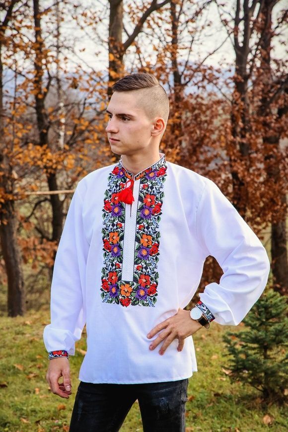 Сорочка чоловіча вишита хрестиком "Барвиста" (GNM-01944), 40