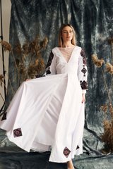Вишита жіноча біла сукня (D-136-01), 40, тіар