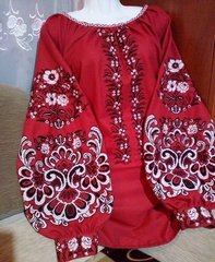 Блузка-вышиванка из домотканого полотна или габардина с орнаментом в стиле "Бохо" для женщин (GNM-02000), 40, домотканое полотно