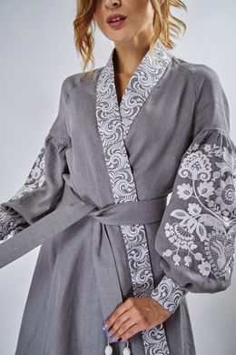 Плаття-халат з льону з вишивкою "Жар-птиця" (PL-030-172-L), 42