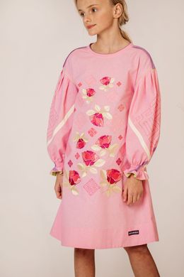 Платье детское розовое Роза (SVR-7653), 152, хлопок