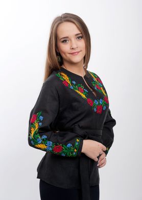 Вышитая женская блуза яркая "Цветочное поле" (chk-7001), 40