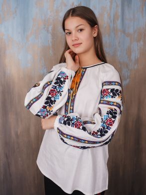 Невероятно красивая женская вышитая вышиванка (gbv-77-01), 40, домотканое полотно, лен