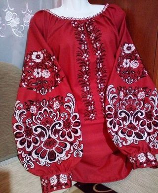 Блузка-вышиванка из домотканого полотна или габардина с орнаментом в стиле "Бохо" для женщин (GNM-02000), 40, домотканое полотно
