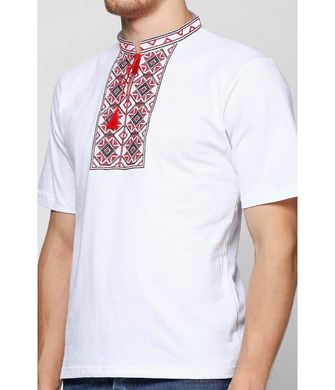 Вишита мужская футболка хрестиком «Ромби» (М-614), S