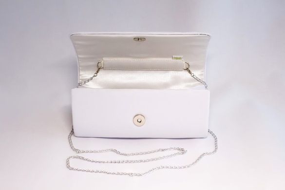 Очаровательный белоснежный клатч из мэмори-коттона с вышивкой "Украинский букет" для леди (KL-011-005-bl)