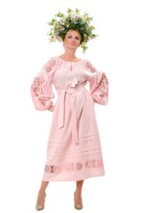 Платье “Ришелье” кремово-розовое (AM-1453)