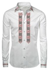 Акуратна класична сорочка з вишивкою для чоловіків (УМД-0002), S