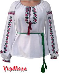 Вышитая женская сорочка Калина Красная - ручная вышивка (00317), 42, лен