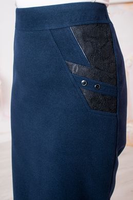 Деловая синяя юбка из кашемира Нино (SZ-0318), 50