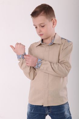 Вышиванка для мальчика бежевого цвета "Роскошь" (SRd-454-150-L), 116