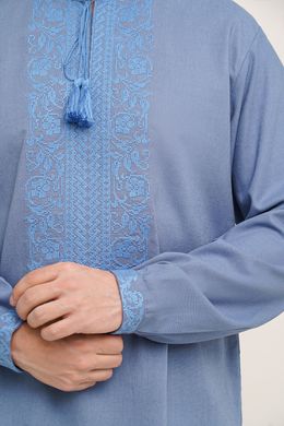 Красива чоловіча сорочка з довгими рукавами (chsv-54-01), 40, льон