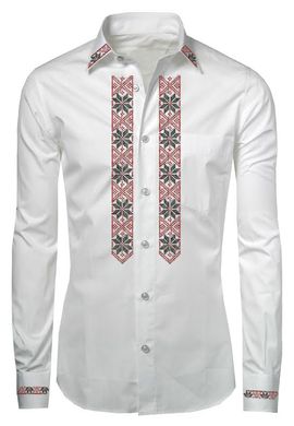Акуратна класична сорочка з вишивкою для чоловіків (УМД-0002), S