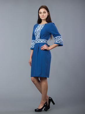 Жіноча сукня синього кольору (gpv-60-01), 40, льон, тіар