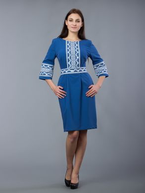Жіноча сукня синього кольору (gpv-60-01), 40, льон, тіар