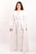 Однокольорова довга сукня "Українська традиція" із білого льону з національною вишивкою для жінок (PL-031-030-L-wht), 42