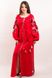 Чудова довга сукня "Чарівність" із червоного льону з вишивкою у стилі Бохо для жінок (PL-055-066-L), 40