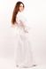 Однокольорова довга сукня "Українська традиція" із білого льону з національною вишивкою для жінок (PL-031-030-L-wht), 42