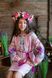 Вышитое розовое яркое платье Изысканность для девочки (OS-0293), 122, домоткане полотно