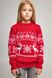 Семейные красные свитера с оленями (UKRS-8848-9946-6630-6630), шерсть, акрил