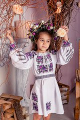 Вишите плаття Розкіш для дівчинки (OS-0239), 4 роки, домоткане полотно