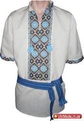 Вышитая сорочка мужская гуцульская - ручная вышивка (00229), 42, бавовна