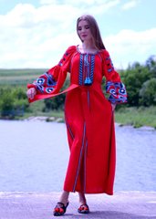 Платье “Карпаты” красное (AM-0840)
