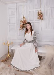 Вишита жіноча біла сукня (D-109-01), 40, тіар