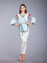 Красивая женская вышитая блузка (gbv-40-01), 40, домотканое полотно, лен