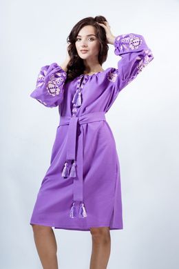 Фиолетовое вышитое платье прямого силуэта "Обаяние" для женщин (PL-045-066-D-prl), 40