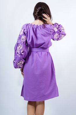 Фиолетовое вышитое платье прямого силуэта "Обаяние" для женщин (PL-045-066-D-prl), 40