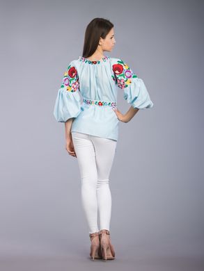 Красивая женская вышитая блузка (gbv-40-01), 40, домотканое полотно, лен