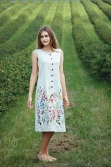 Красивое женское вышитое платье (gpv-78-01), 40, лен, тиар