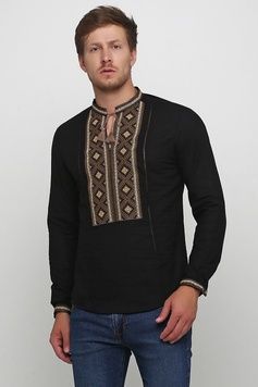Сорочка чорна чоловіча вишита (M-423-2), 46