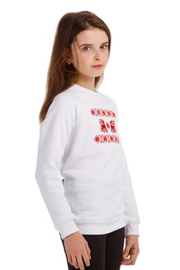 Рождественский белый свитшот для девочек с оленями (UKRS-6610), 110, трикотаж